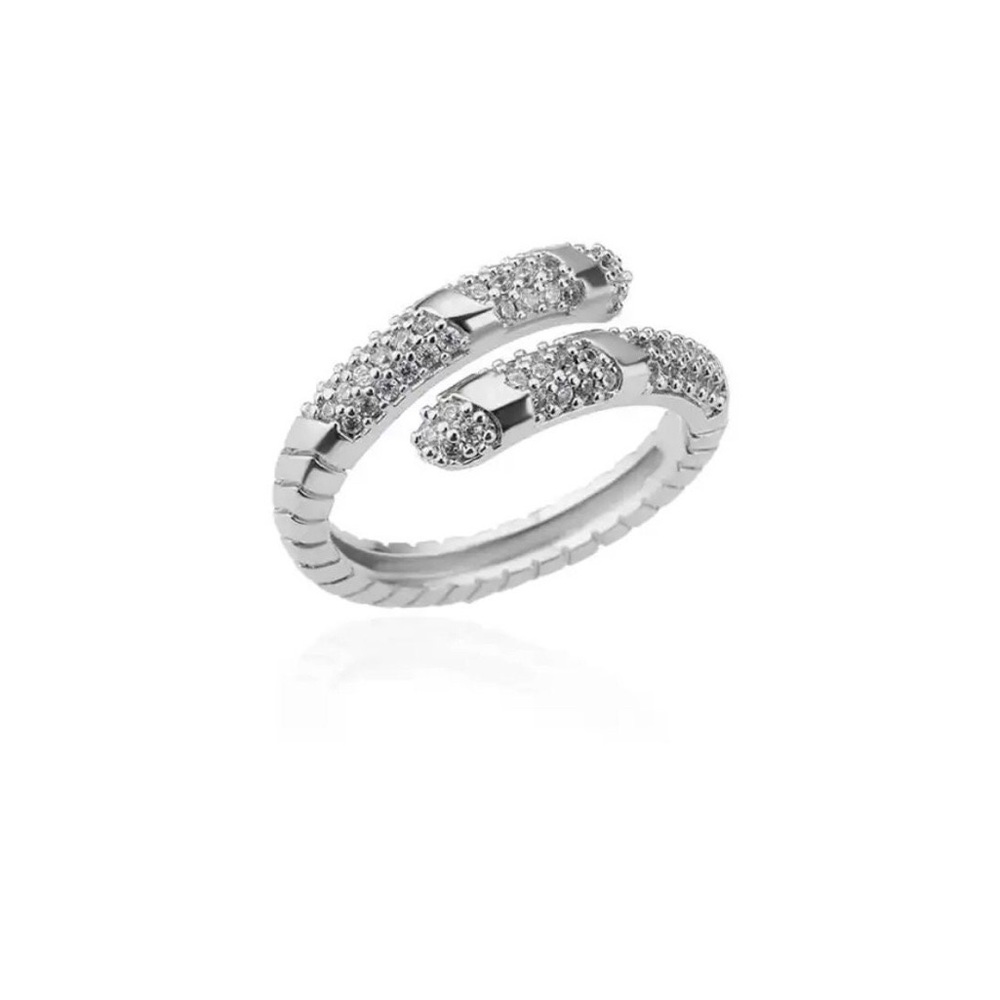 Adjustable Ring with stones Gold plated Stainless Steel